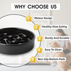 Ceramic Slow Feeder Dog Bowls Large Breed, 2 Cups, 8.3 Inch Black | 2 cups raised maze bowl slows fast eating for medium and large dogs; heavy ceramic, non-slip and dishwasher safe.