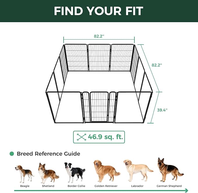 FXW AuraSpace Pro Acrylic & Wire Mesh Indoor Dog Playpen, 40" H, 12 Panels | Clear View, Heavy-duty Metal, Flexible Layouts, Easy Walk-Through, For Medium & Large Dogs, Patented