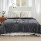 Luciphia Waterproof Blanket for Large Dog, Reversible Sherpa Bed Cover | waterproof pet blanket sherpa fleece reversible couch cover bed protector from spills scratches, Dark Grey 90" x 82"