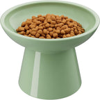 LoeJan Elevated Cat Food and Water Bowls Set, Extra Wide and Raised Ceramic Bowls, Anti-Vomit Whisker-Free Pressure Cat Feeder for Kittens to Adult Cats and Small Dogs