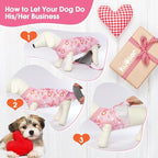 Kuoser Dog Surgery Recovery Suit, Valentine's Day Doggie Surgical Shirt for Female Male Dogs, Pet Onesies for Small Medium LargeDogs