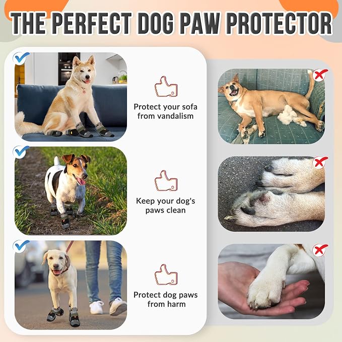 SlowTon Dog Shoes for Large Small Medium Dogs - Breathable Dog Boots for Summer Hot Pavement, Paw Protector for Outdoor Walking Winter Snow, Anti-Slip Rubber Dog Booties for Hardwood Floor (B, 2)