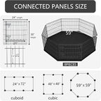 PETIME Foldable Metal Dog Exercise Pen/Pet Puppy Playpen Kennels Yard Fence Indoor/Outdoor 8 Panel 24" W x 30" H with Bottom Pad