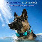 AirTag Dog Collar for Large Dogs Tactical Dog Collar with AirTag Holder | Upgrade Waterproof,Control Handle,Quick-Release Metal Buckle,1000D Nylon Fabric,Soft-Padded Webbing,Velcro Patch(Teal,M)