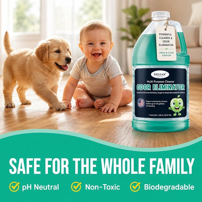Multi Purpose Cleaner Pet Odor eliminator - pH Neutral - Strong Odor Floor Cleaner - Pet Odor Eliminator for Home - Best Scent Remover for Cat and Dog Pee All Purpose Cleaner 1 gallon (Sky Breeze)
