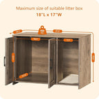 Dwanton Litter Box Enclosure, Wooden Cat Washroom Indoor, 27.6", 107GG