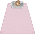 Silicone Cat Litter Mat for Litter Box 40”x28” Large Cat Mat, Pink | Waterproof, Non-Slip, Leak-Proof Rug Mat with Lip, Easy to Clean, Extra Large Litter Catcher Mat for Floor