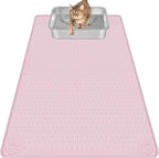Silicone Cat Litter Mat for Litter Box 40”x28” Large Cat Mat, Pink | Waterproof, Non-Slip, Leak-Proof Rug Mat with Lip, Easy to Clean, Extra Large Litter Catcher Mat for Floor