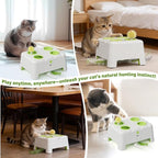Magic House Cat Toy, Rechargeable Whack-a-Mole Feather Toy | 3 Play Modes, 4 Holes Design, 4 Replacement Accessories, Ideal for Indoor Cats Entertainment
