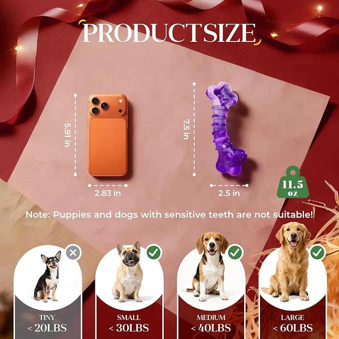 Kseroo Indestructible Dog Toys for Aggressive Chewers: 2-Pack Tough Chew Toy for Large Dogs, Heavy Duty Long-Lasting Dog Bones for Large Breed, Dog Toys to Keep Them Busy
