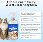 Pet Odor Eliminator Spray, for Cat & Dog Deodorizer, 16.9 fl.oz | Cat & Dog Deodorizer, Safe and non irritating, Removes Odors from Pet Secretions, Feces, Urine, For Furniture & Pet Supplies