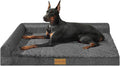 Patas Lague Orthopedic Large Dog Bed Pet Sofa Beds 42''X28''Dark Grey | L Bolster Egg-Crate Foam Dog Couch For Large Sized Dogs, Waterproof Removable Washable Cover, Pet Mat with Nonskid Bottom