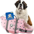 Dog Life Jacket — Premium Swim Vest with SafeChin Anti-Choke Collar | PAWS Aboard Pink | RapidLift Rescue Handle, D-Ring, Reflective Trim | Boating, Kayaking, Pool | X-Large (80–110 lbs)
