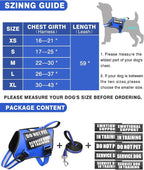 Small Service Dog Vest Harness and Leash Set+10 Patches Blue XS | Adjustable,Reflective,Do Not Pet Emotional Support Dog Vest with 2 Soft Padded Handle,MOLLE,for Everyday Training Hiking