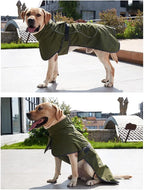 Dog Raincoat - Waterproof Dog Winter Jackets Windproof Coat with Velvet Inner Winter Dog Rain Coat with Reflective Strip,Green 3XL
