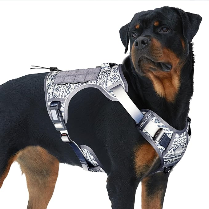 AUROTH Tactical Dog Harness for Large Dogs No Pull Adjustable Pet Harness Reflective K25 Working Training Easy Control Pet Vest Military Service Dog Harnesses