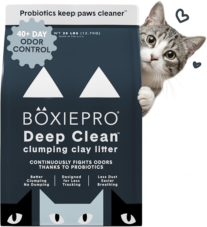 Boxie Probiotic Clumping Cat Litter 40+ Day Odor Control Dust Free 28 lb