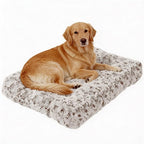 Large Dog Crate Bed, Washable Plush Dog Mat with Thick Cushion Support, Soft Fluffy Dog Pad for Labrador, Golden Retriever, Husky, Boxer, Non-Slip Bottom (Brown, 41.0" L x 27.0" W x 4.0" Th)