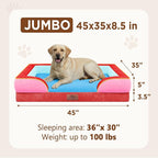 Comfort Expression Orthopedic Dog Bed for Extra Large Dogs with Bolster | Waterproof Dog Couch Bed with Washable Cover & Non-Slip Bottom, Supportive Egg Crate Foam XL Pet Bed, 45x35 Inch
