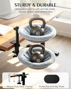 2-Tier Cat Desk Bed, Purrlato Lockable 360° Swivel, Steel Frame, 15.7-Inch | for Large Cats, Adjustable Clamp 0.5-3", Dual-Sided Cushion, 11-14" Height, No-Drill Mount, Machine Washable, Anti-Slip Base