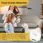 Dog Treat Container, Food Storage Container with 3 Plastic Dog Treat Jars, Reusable Cat Treat Container, Pet Treat Storage Organizer, Wood Dog Treat Holder, Dog Food Container for Dog Cat(white)