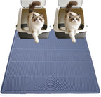 47" x 35" Extra Large Cat Litter Mat, Heavy Duty Waterproof Litter Box Floor Mat for Multiple Cats, Jumbo Silicone Pad Traps Litter & Liquid, Machine Washable for Easy Cleaning, Grey