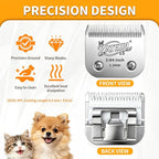 Size 15 Detachable Pet Grooming Clipper Blade with Ceramic Cutter, 1.2mm 3/64 Inch Cut Length, Silver, Compatible with Andis, Oster A5, Wahl KM10, 3 Pack