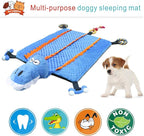 Idepet Dog Play Mat,Puppy Toy Mat with Chew Toys Multiple Dog Puzzle Interactive Toy Pet Playing Mat for Small Medium Dogs Cats,All-in-One (Crocodile) | Dog Puzzle,Interactive Toy Pet Bed,for Small Medium Dogs Cats,All in one