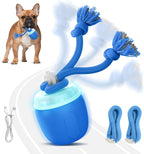 Interactive Dog Toys, Automatic Moving and Rolling Dogs Toy with Rope for Medium/Large Dogs, Interactive Dog Ball to Keep Them Busy(Blue)