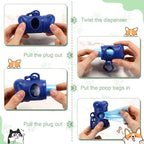 80 Pcs Dog Poop Bag Dispenser with Disposal Dog Waste Bags Bulk Dispensers Puppy Dog Poop Bag Holder with Clips for Doggy, 9 Colors (Bone Shape)