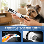 Silent Pet Nail Grinder Pro, 2026 New Dog and Cat Nail Trimmer with LED Light and 3 Speed Settings, Suitable for Thick and Long Nails(1+2*Replacement Head)