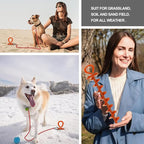 Eurmax USA Heavy Duty Dog Tie Out Stake, No-Tangle In Ground Anchor Runner for Large Dogs up to 210 Lbs - Perfect for Yard, Beach and Camping (Large,Orange)