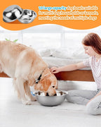 10 PCS Stainless Steel Dog Bowls - 86 Oz/10.75 Cup Large Dog Bowl Set, Metal Bowls for Food and Water, Large Pet Water Bowl or Food Bowl for Indoors or Outdoors, Dishwasher Safe