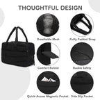Dog Purse Carrier for Small Dog Cat Rabbit up to 13 lbs, Lightweight Portable Soft Sided Pet Purses, Quilted Puffy Tote Puppy Carrier with Large Pockets for Hiking, Travel, Vet Black