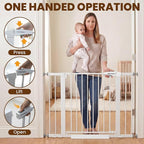 Mumeasy 29.7-43" Adjustable Baby Gate, Auto Close Dog Gate for Doorways | No drill installation, one hand operation, adjustable width, secure locking system, for dogs pets babies toddlers