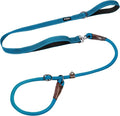 Fida 2-in-1 Slip Lead Dog Leash with 2 Handles, 6FT Training Leash, Blue | No Collar Needed, Tangle Free, Soft Padded Handles, Traffic Control,Reflective Heavy Duty No Pull Leash for Medium-Large Dogs