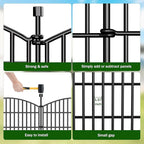 10 Panels Decorative Garden Fence - 32 in (H) x 23.6 ft (L) No Dig Dog Fence Outdoor for Yard, Rustproof Tall Garden Fencecing Panels, Animal Barrier Suitable for Yard Border, Patio, and Outdoor Use