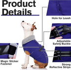 Lelepet Dog Coat Waterproof Dog Jacket Fleece Vest with Adjustable Buckle | Reflective Pet Winter Coat Turtleneck Snowsuit Windproof Cold Weather Coats for Small Medium Large Dogs,Leash Hole,Blue, XL