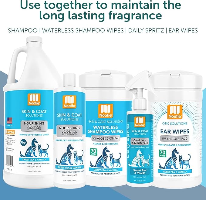 Nootie - Pet Shampoo for Sensitive Skin - Revitalizes Dry Skin & Coat - Natural Ingredients - Gentle Dog Shampoo - Cleans & Conditions
