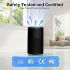 Air Purifiers for Bedroom, Dorm Room, True HEPA Filter for Smoke, Black | Small Air Purifier for Wildfire Smoke, Dust, Pet Dander, 24dB Quiet Sleep Mode with Night Light, Fragrance Sponge, 2 Pack