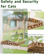 SETVSON Cat Window Perch 2 Pack, Handwoven PE Rattan Hammock, Natural | 2 Pack PE Rattan Window Hammock with 4 Suction Cups, 2.3" Safety Fence, Washable Double Sided Cushion, Steel Frame