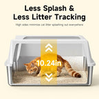 XL Stainless Steel Litter Box with High Sides for Large Cats | Extra Large Tall Wall Open Top Deep Metal Pan, Anti-Leak Non-Stick Odor Control