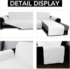 Easy-Going Reversible L-Shape Sectional Couch Cover, Small, White/White | Soft Sofa Slipcover For Dogs, Fits Left/Right Chaise Lounge Protector, Water Resistant Mat For Living Room
