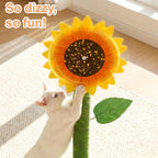 Sunflower Interactive Cat Toys for Indoor Cats, 38" Tall Cat Scratching Posts for Indoor Cats Adults, Cute Cat Scratch Post with Rotating Flower