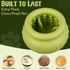 Wobbly Dog Enrichment Lick Toy, Stuffable Frozen Lick Bowl to Keep Dogs Busy, Long-Lasting Interactive Treat Dispensing Dog Toy, Silicone Fetch Catch Chew Toy(Green,L)