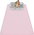 Silicone Cat Litter Mat for Litter Box 34”x22” Large Cat Mat, Pink | Waterproof, Non-Slip, Leak-Proof Rug Mat with Lip, Easy to Clean, Extra Large Litter Catcher Mat for Floor