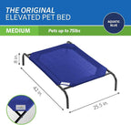 Coolaroo Original Elevated Dog Bed - Breathable Off-The-Ground Pet Bed with Cooling Fabric, Joint Relief & Moisture-Resistant Fabric, 100% Recyclable, Easy Clean, Aquatic Blue, Medium