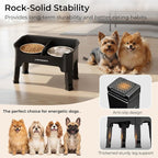 URPOWER Mess Proof Elevated Dog Bowls for Small Dogs with Splash Guard | 4 Height Adjustable Raised Stand with 2 Stainless Steel Food Bowls & Licking Plate for Small, Medium & Large Dogs