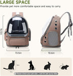 Cawypety Cat Backpack Carrier, Breathable Cat Carrier Large Space Bubble Pet Backpack for Kitty Small Dog up to 15lbs, Transparent & Foldable Pet Carrier for Travel Hiking | Breathable Mesh Cat Backpack Transparent Foldable Pet Clear Carrier Portable f...