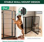 FXW Dog Gate, Extra Wide Adjustable for Openings Up to 111", 45" H | Flexible Space Control, Easy Walk-Through Access, 3 Panels + 1 Gate, For Large Dogs, Garage Use